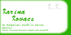 karina kovacs business card